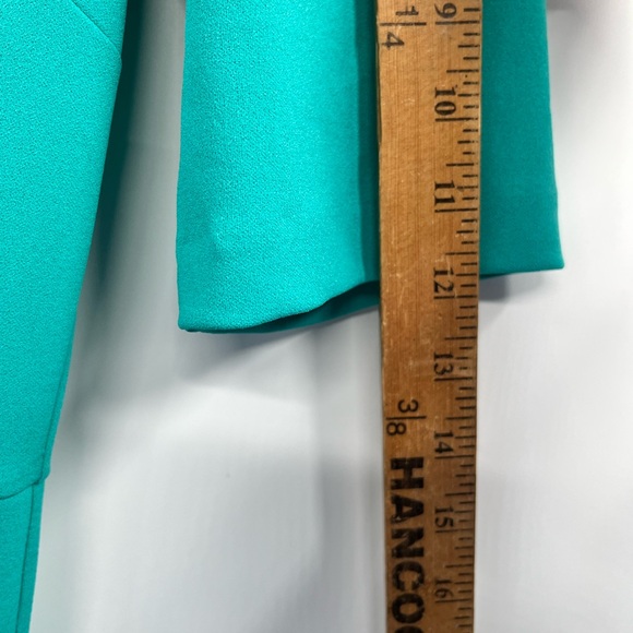 Donna Morgan Seafoam Green V Neck Fit & Flare with Pockets Zip Back Size 10 - Picture 6 of 12